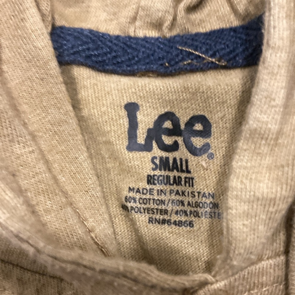 Men's Lee Hoodie Shirt long sleeve size S 60% cotton 40% polyester - Picture 2 of 5